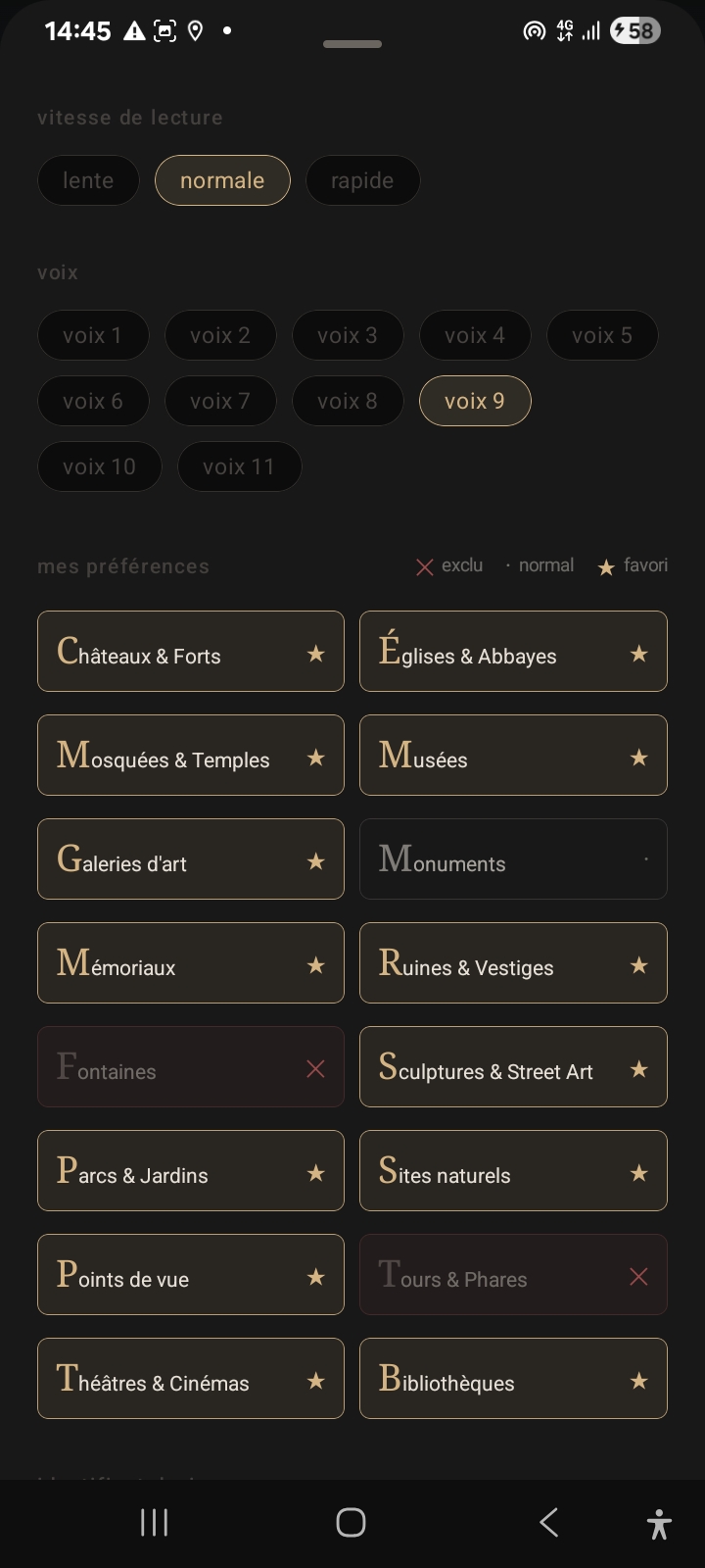 Préférences